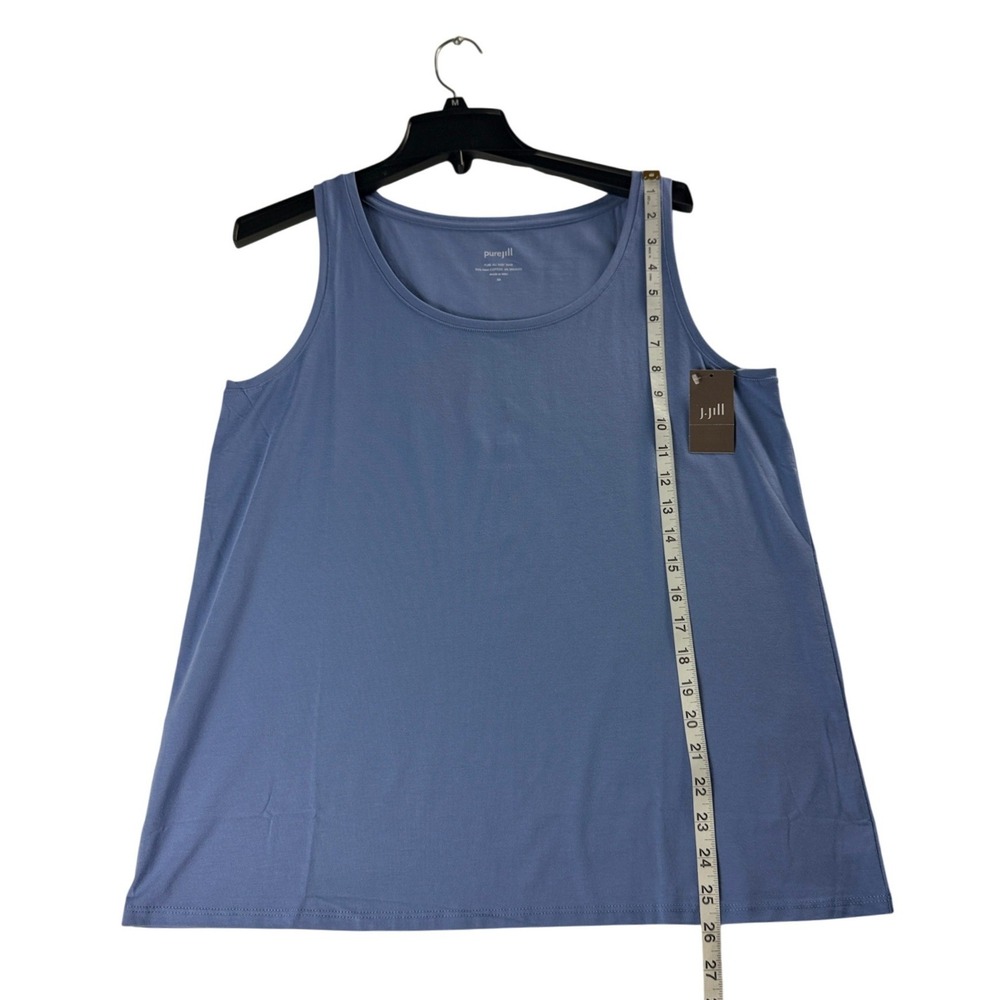 J. Jill Pure Jill Easy Tank Top Periwink Blue Pima Cotton Stretch Size M NWT - Picture 3 of 7